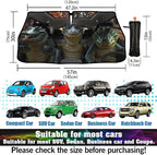 CHILL·TEK Funny Animal Car Windshield Sun Shade Umbrella, Funny Crocodile Car Sun Shade Umbrella, Block UV Rays Heat Foldable Windshield Umbrella Sun Visor Protector - Keep Vehicle Cool for Cars SUV