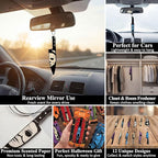 12Pcs Car Air Fresheners Horror Movie Style, Classic Character Knife Design Hanging Scent Cards for Rearview Mirror, Gothic Creepy Decor, Halloween Christmas Gift. (Horror Knife)