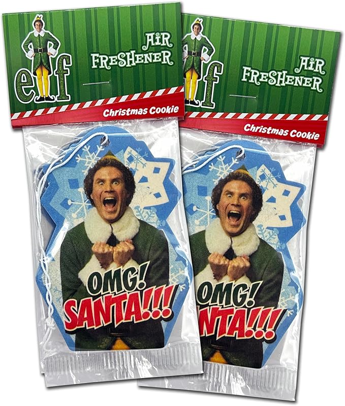 Elektroplate Elf Movie OMG Santa Automotive Air Fresheners for Vehicles | Christmas Cookie Scent (6-Pack) | Made in the USA