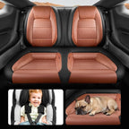 Seat Cover for Ford Mustang Coupe 2015-2026 Custom Fit Faux Leather Car Seat Covers for Mustang Coupe Fastback GT/V6/EcoBoost Full Set-(M-Brown)