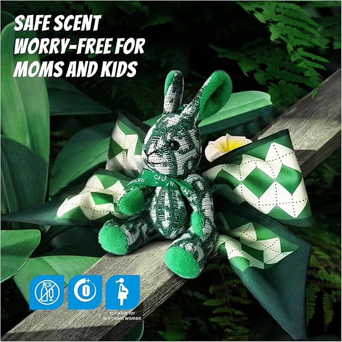 2 Pack Car Air Freshener, Essential Oil Diffuser, Car Air Freshener Long Lasting Strong Deodorizer, Car Fresheners for Women, (10ml Essential Oil, Ribbon, Vent Clip, Lanyard, Rabbit)