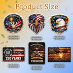12PCS Patriotic Car Air Fresheners, 1776-2026 Double-Sided Hanging Scented Cards, Dark Ice Berry Ocean New Car Scents for Rearview Mirror, Home, Office, Commemorative Gift Set (Style 1)