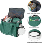 BAGLHER Dog Travel Bag Backpack Pet Supplies Backpack Pet Accessories Storage Bag 5-Piece Set With Shoulder Strap 2 Lined Pet Food Containers 4 Foldable Feeding Bowls Essential Kit for Pet travel