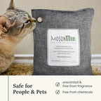 Moso Natural Air Purifying Bag 500g | Premium Bamboo Charcoal Odor Absorber for Home, Bedroom, Kitchen, Basement | Unscented Pet Odor Eliminator | Large Room Charcoal Deodorizer Bag Covers 250sqft