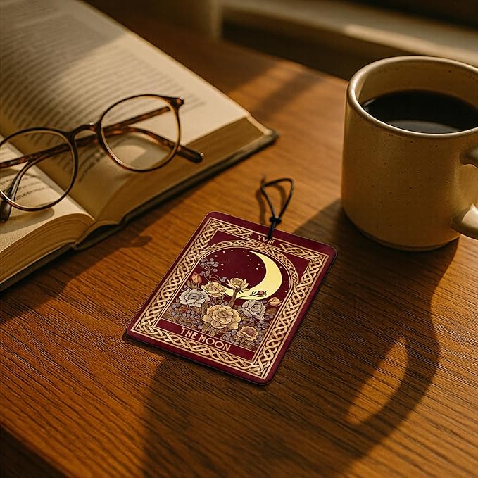 Vintage Boho Witchy Tarot Card Car Air Freshener 3 Pcs, the Sun Moon Star Tarot Card Air Freshener Hanging for Cars Books Closet Drawer, Witchy Car Accessories for Women Men（01）