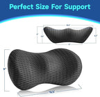 Lumbar Support Pillow for Office Chair Car Lumbar Pillow,Memory Foam Back Cushion with Breathable 3D Mesh Lumbar Support Orthopedic Backrest for Lower Back Pain Relief Ergonomic, LowerBackSupportBlack