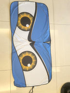 Car Windshield Sun Shade, Funny Car Eyes Sun Visor, Wear-Resistant Black Tape, Foldable 59‘’x27.5‘’/63''x31.5''
