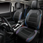 CAR PASS Leather seat Covers,Automotive Universal Sport car seat Cover Super 5mm Composite Sponge Inside,Airbag Compatible fits Most SUVs, Trucks,and Vans (Full Set,Chameleon Iridescent Reflective)