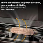 Natural Walnut Wood Vent Clip for Car (2-Pack) - Refillable Aroma Diffuser Base, Includes 10 Unscented Absorber Sticks - Elegant Air Freshener for Car, Home, Office & More