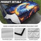 Biyejit Golf Cart Seat Covers with 4 Pockets Golf Cart Seat Towel Blanket Fits 2-Seat Golf Carts, Golf Cart Accessories