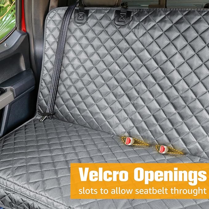 PETICON Dog Car Seat Covers for Truck Ford f150/Ram1500/GMC Canyon/Silverado, Waterproof Pet Back Seat Cover for Trucks, Scratchproof Nonslip Durable Rear Seat Cover for Dogs (Gray)