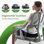 A-Pce Ergonomic Seat Cushion -Large Memory Foam Cushion for Office Chair- Sciatica & Lower Back & Coccyx Pain Relief - Car Seat Cushions for Driving Seat Cushion, Black