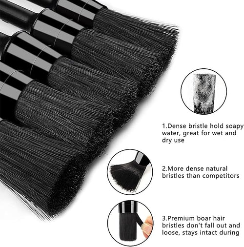 9pcs Auto Car Detailing Brush Set/ Interior Cleaning Kit Includes 5 Soft Premium Detail Brush, 3 Wire Brush & 1 Vent Cleaning Brush for Cleaning Interior, Dashboard, Engines, Leather, Wheel