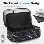 ALLCAMP Insulin Cooler Travel Case Diabetic Medication Cooler with 4 Ice Pack - Medical Cooler Bag Portable and Reusable Black White(9X 4.72x 3.14 inches)
