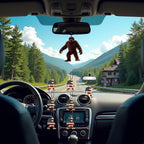 6 Pcs USA Flag Bigfoot Sasquatch Car Air Fresheners, Funny Hanging Air Fresheners Long Lasting Cute Car Mirror Scented Hanging Decoration Ornaments Gift Interior Accessories for Men Women