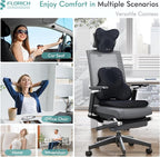 FLORICH Car Seat Cushion and Lumbar Support Pillow for Office Chair Car, Neck Headrest Pillow, Ergonomic Memory Foam, Pressure-Relieving Back Support for Car, Office Chair & Wheelchair – Black
