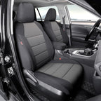 coverdream 2026 Rav4 Seat Covers Custom Fit for 2026 Toyota Rav4 Hybrid (Woodland/Limited) SUV,Full Set Polyester Car Seat Protector Black & Grey
