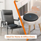 Sojoy iGelComfort Deluxe Gel Swivel Seat Cushion with Supportive Memory Foam 360 Degrees Rotating Seat Cushion for Home,Stool Chair,Office，13.5 Inches in Diameter Black