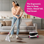WECLEAN C4 Pink Carpet Cleaner Machine, Portable 800W 18KPa Deep Cleaner with Stand-Up Handle and Wide Squeegee for Pet Stains on Carpets, Rugs, Upholstery and Car Interiors, 3L Clean/1.5L Dirty Tank