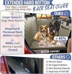 Back Seat Extender for Dogs Truck-Large Space, Dog Pet Seat Cover Back Seat Hard Bottom Holds 400lb, Waterproof Dog Hammock for Crew Cab Trucks F150, RAM1500, Sierra, Tundra, Silverado, Khaki