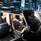 for Ford Bronco Seat Cover 4-Door Full Set 2021 2022 2023 2024 2025 (Not Fit Sport/Raptor) with Backrest and Armrest 14PCS (F-Black+Orange)