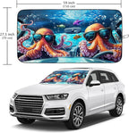 Funny Octopus Car Windshield Sun Shade Foldable Sunshade Front Window Cover Sun Visor Protector Accessories (59x27.5 inches)
