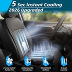 Paffenery 2026 Upgraded Cooling Car Seat Cover Front Seat, 12V-24V Ventilated Cooling Car Seat Cushion, Cooled Seat Cover for Car SUV Truck Universal Fit, Stone Grey