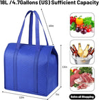 Insulated Grocery Bags with Zippered top Frozen Food Shopping Groceries Travel Insulated Tote Cooler Thermal Bags