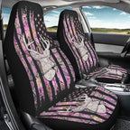 KEIAHUAN Car Seat Covers Pink Front Saddle Blanket Rear Split Bench Protection Cover Soft and Comfortable Automotive Accessories Fit Most Cars, Sedan, Truck, SUV and Van, Branch Camo Hunting