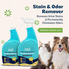 Urine B-Gone, Professional Enzyme Odor Eliminator & Pet Stain Remover, Human, Cat & Dog Urine Cleaner, Effective on Laundry, Carpets & More, Original Scent, 32oz, Pack of Two