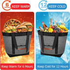 Insulated Cooler Bag Leakproof Thermal Insulation Collapsible Cooler Tote with Zippered, Reusable Cooler Bags