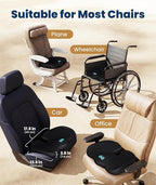 Everlasting Comfort Doctor Recommended Memory Foam Seat Cushion for Office Chairs & Car - Ergonomic Office Desk Accessories - Cushions for Tailbone Pain Relief, Sciatica (Black Cool, Large)