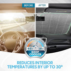 Iridescent Matte White Front Windshield Sunshade-Accordion Folding Auto Shade for Car Truck SUV-Blocks UV Rays Sun Visor Protector-Keeps Your Vehicle Cool- 58 x 27 in
