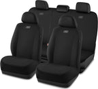 Skechers Seat Covers, Premium Breathable Polyester Car Seat Covers, Car Seat Covers Full Set Airbag Compatible, Automotive Comfort for Most Cars, Vans, Trucks, SUVs (Full Set,Black)