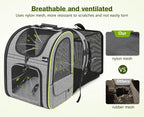 Pecute Cat Backpack Carrier Expandable, Pet Backpack with Curtain for Cats Dogs Up to 11lbs, with 4-Side Breathable Mesh, Multi-Entry & Lockable Zippers for Travel, Hiking, Camping - Hands Free