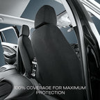 Skechers Car Seat Covers, Work Leather Seat Covers 5-Times Stronger Built-in Webbing, Oxford Fabric Front Seat Cover, Airbag Compatible, Automotive Comfort for Cars, Trucks, SUVs,Beige