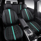 CAR PASS 3D Foam Mesh Leather Car Seat Covers Full Set, Breathable Premium Leather Seat Covers for Car,Anti Slip Universal Fit for Trucks Cars Sedans Vans SUVs, Airbag Compatible, Black Mint