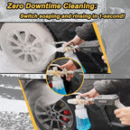 Foam Cannon with Short Pressure Washer Gun, Dual Connector Accessories, Snow Soap Attachment for Car Wash, 5 Nozzles Tips with Holder, 1/4” Quick Connect, Additional 1.1 mm Orifice Nozzle