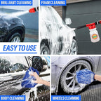 Car Wash Foam Gun/Hose Sprayer, 16 IN 1 Cannon, Adjustable with 2.5-6 Ratio Dial Foam Blaster, 1L Bottle, Nozzles, Mitten, 1/2” Quick Connector for Garden Hose, for Car/Garden Cleaning