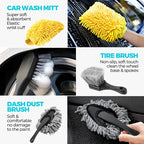 30Pcs Car Detailing Kit, Car Wash Cleaning Kit, Auto Detailing Drill Brush Set, Car Cleaning Gel, Car Cleaning Supplies for Interior, Exterior, Wheels, Windows