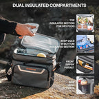 EVERFUN Small Cooler Bag 24/48 Can Insulated Lunch Box Double Deck Soft Leak-Proof Waterproof Collapsible Ice Chest for Men Women Work Travel Car Trip Picnic Beach