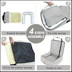 Dog Car Seat for Small and Medium Dogs, Booster Seat Sofa Pet Bed, Portable Car Travel Carrier Bed (Stripes,M)