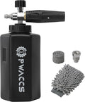 PWACCS Foam Cannon for Pressure Washer, Adjustable Car Wash Foam Cannon, Big Mouth Snow Foam Lance with 1/4" Quick Connect, Thick Foam Power Wash Foam Blaster 1.5 L, Additional Orifice Nozzle 1.1mm