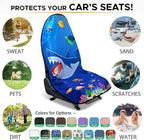 Waterproof Sweating Car Seat Cover for Post Gym Workout, Running, Swimming, Beach and Hiking, Universal Fit Non-Slip Bucket Seat Protector for Cars SUV Trucks, Machine Washable (Ocean)