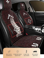 Wood Beaded Car Seat Cover Massaging Breathable Cooling Natural Wood Bead Cushion Universal Fit for Sedan, SUV & Truck. The Ergonomic Lumbar Support Can Relieve Painful from Long Trips