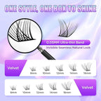 Lash Extension Kit DIY Lash Clusters Kit Eyelash Extensions Individual Lashes Extensions with (Bond,Seal,Tweezers,Remover,168Pcs,Velvet,8-16)
