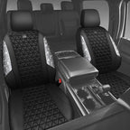 CAR PASS 3D Air Mesh Seat Covers for Cars, Bling Diamond Leather Foam Car Seat Covers for 2 Front Interior Sets, Automotive seat Covers Universal Fit Truck SUV Cute Women Girl, Black Silver Rhinestone