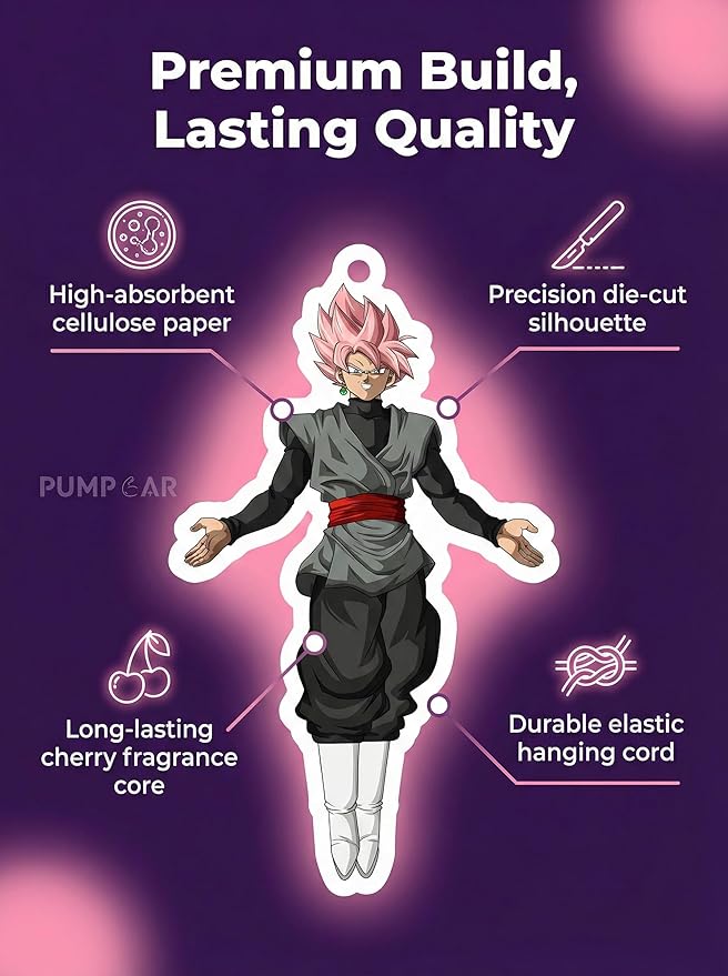 PumpCar car air freshener 2-piece double-sided goku black hanging cherry-scented for rearview mirror Car Interior Accessories Household Gifts
