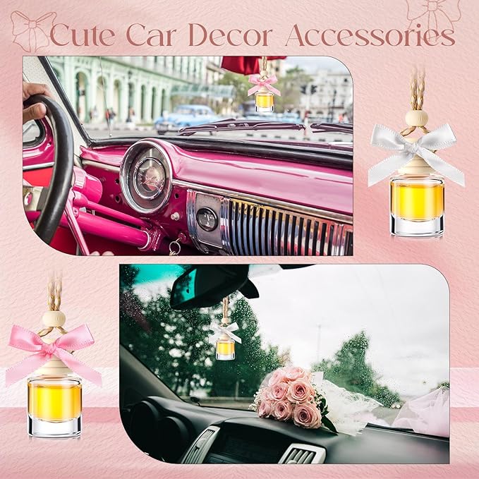 30 Pcs 30 Pcs Winter Car Diffuser Bottles Snowman Pumpkin Car Diffuser Winter Fall Hanging Empty Vehicle Air Freshener with Bow for Holiday Party Gift (Cylinder)