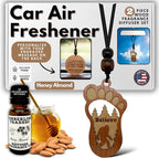 Personalized Car Air Freshener, Wood Diffuser and Fragrance Oil Set, Custom Message, Rearview Mirror Charm, Bigfoot Believe, Sasquatch, Auto Accessory for Men or Women (Honey Almond)